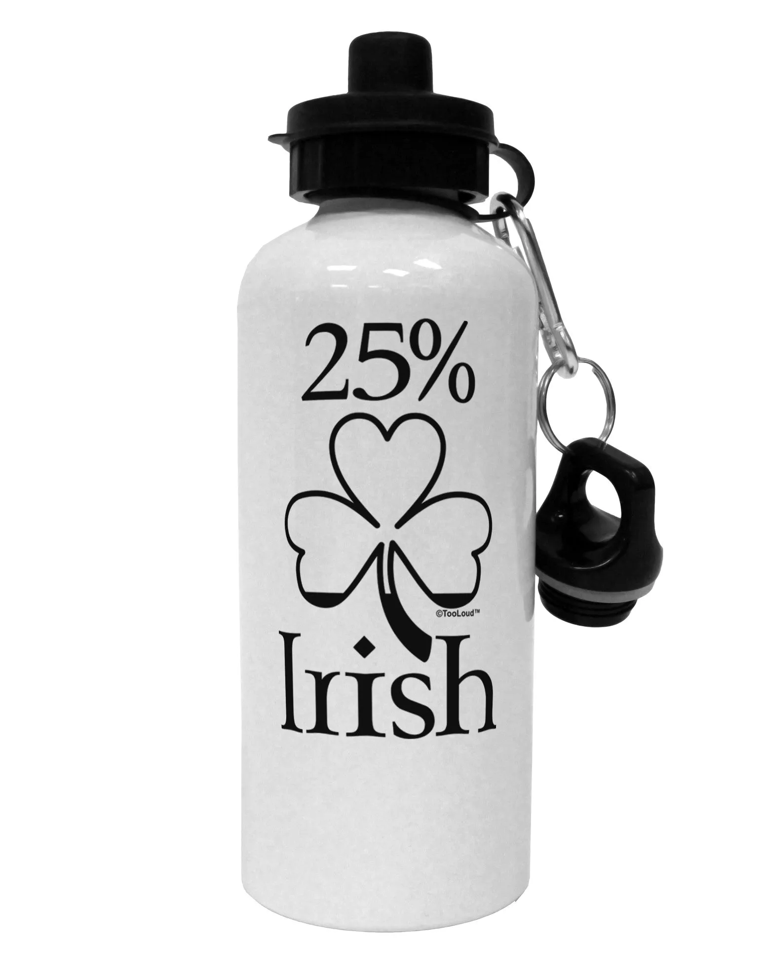 25 Percent Irish - St Patricks Day Aluminum 600ml Water Bottle by TooLoud