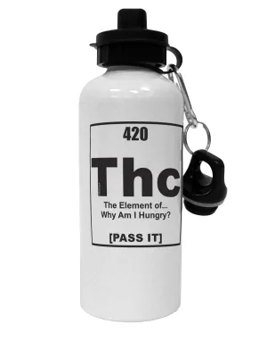 420 Element THC Funny Stoner Aluminum 600ml Water Bottle by TooLoud