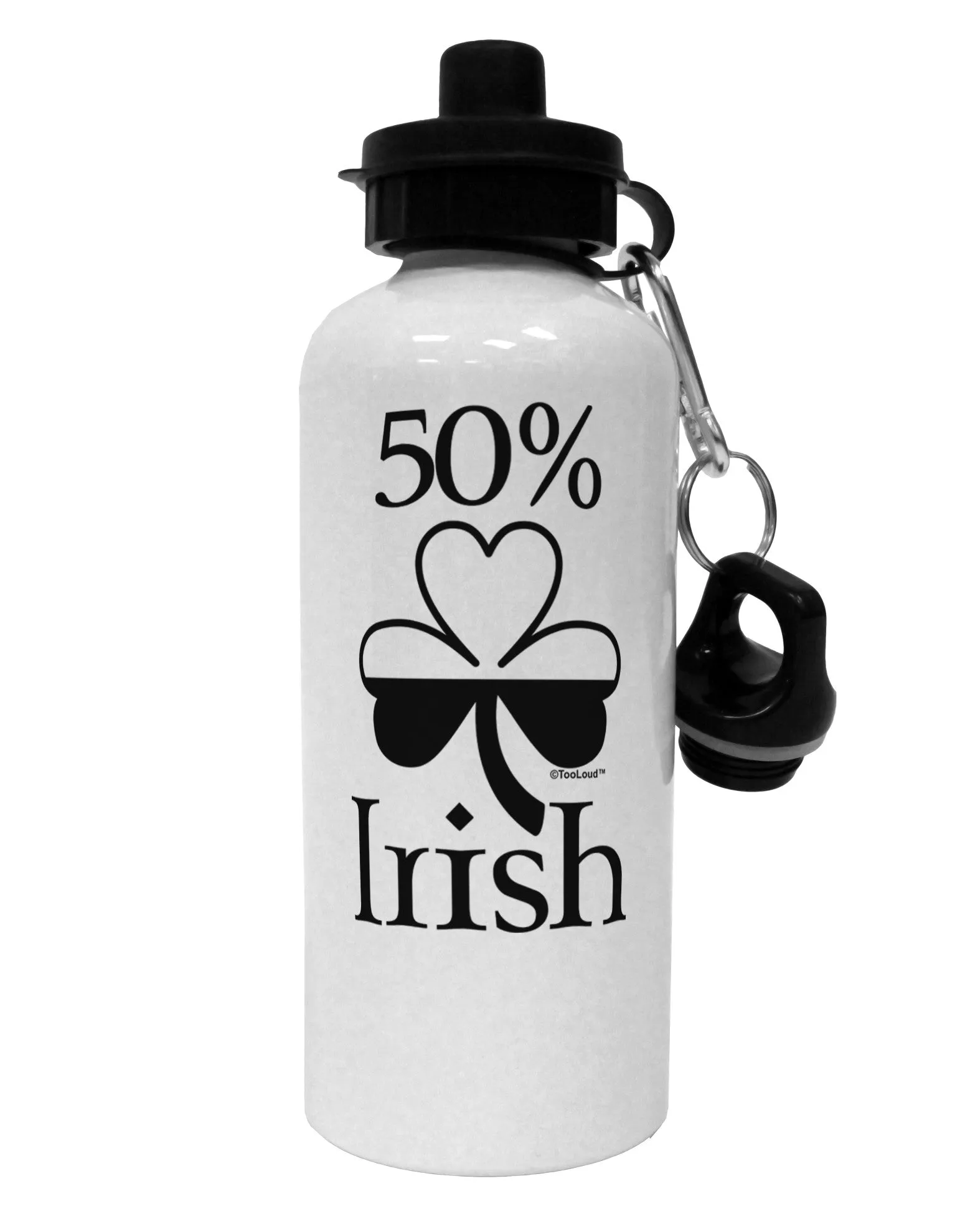 50 Percent Irish - St Patricks Day Aluminum 600ml Water Bottle by TooLoud