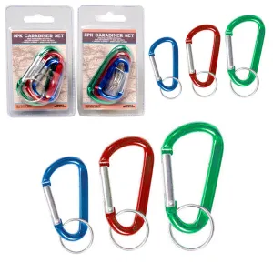 6 X Mini Aluminum Carabiner Camp Hiking Snap Hook Lock Clip On Attach Keychain