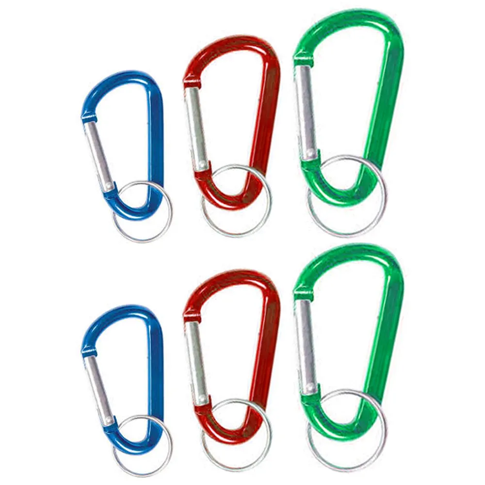 6 X Mini Aluminum Carabiner Camp Hiking Snap Hook Lock Clip On Attach Keychain