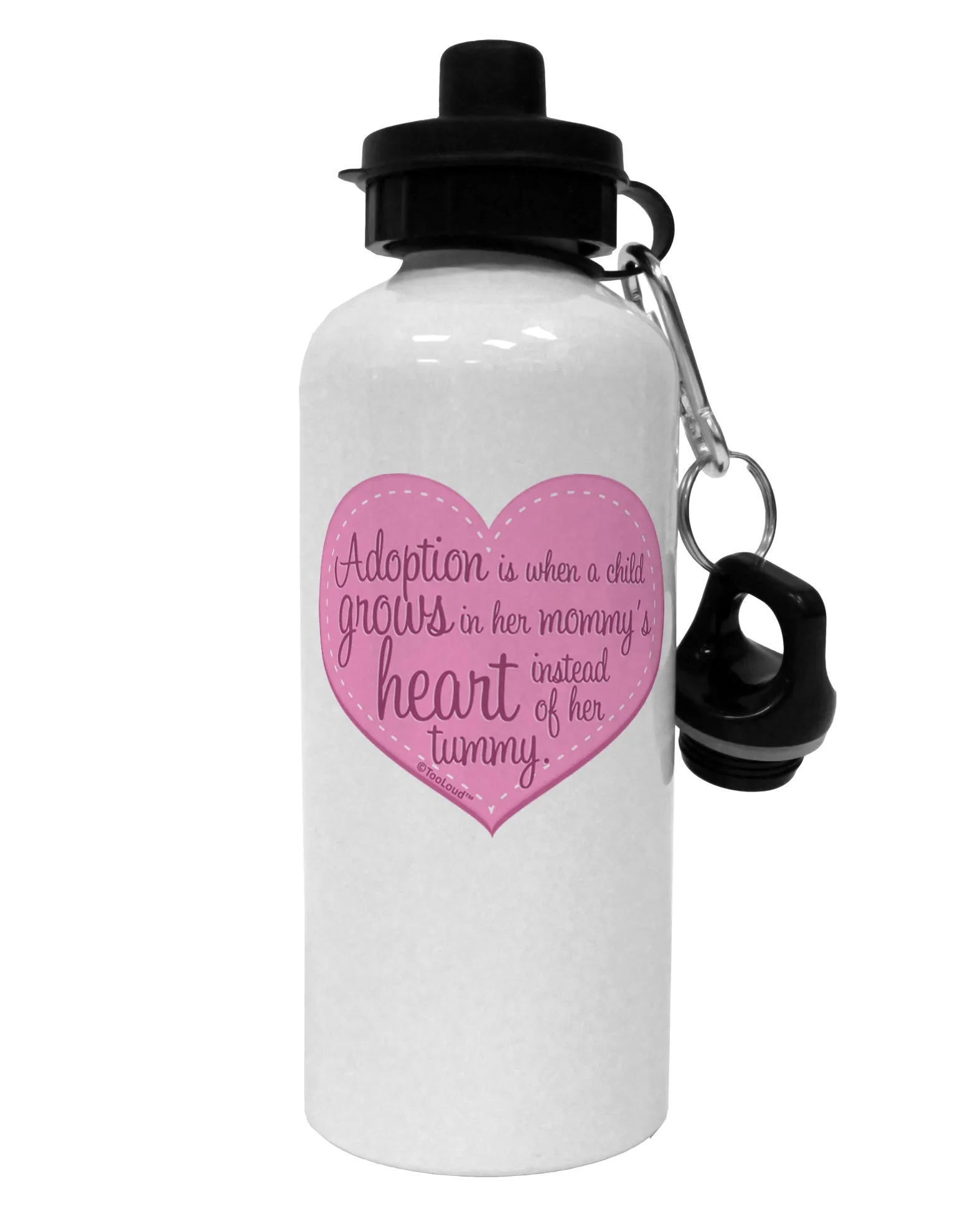 Adoption is When - Mom and Daughter Quote Aluminum 600ml Water Bottle by TooLoud