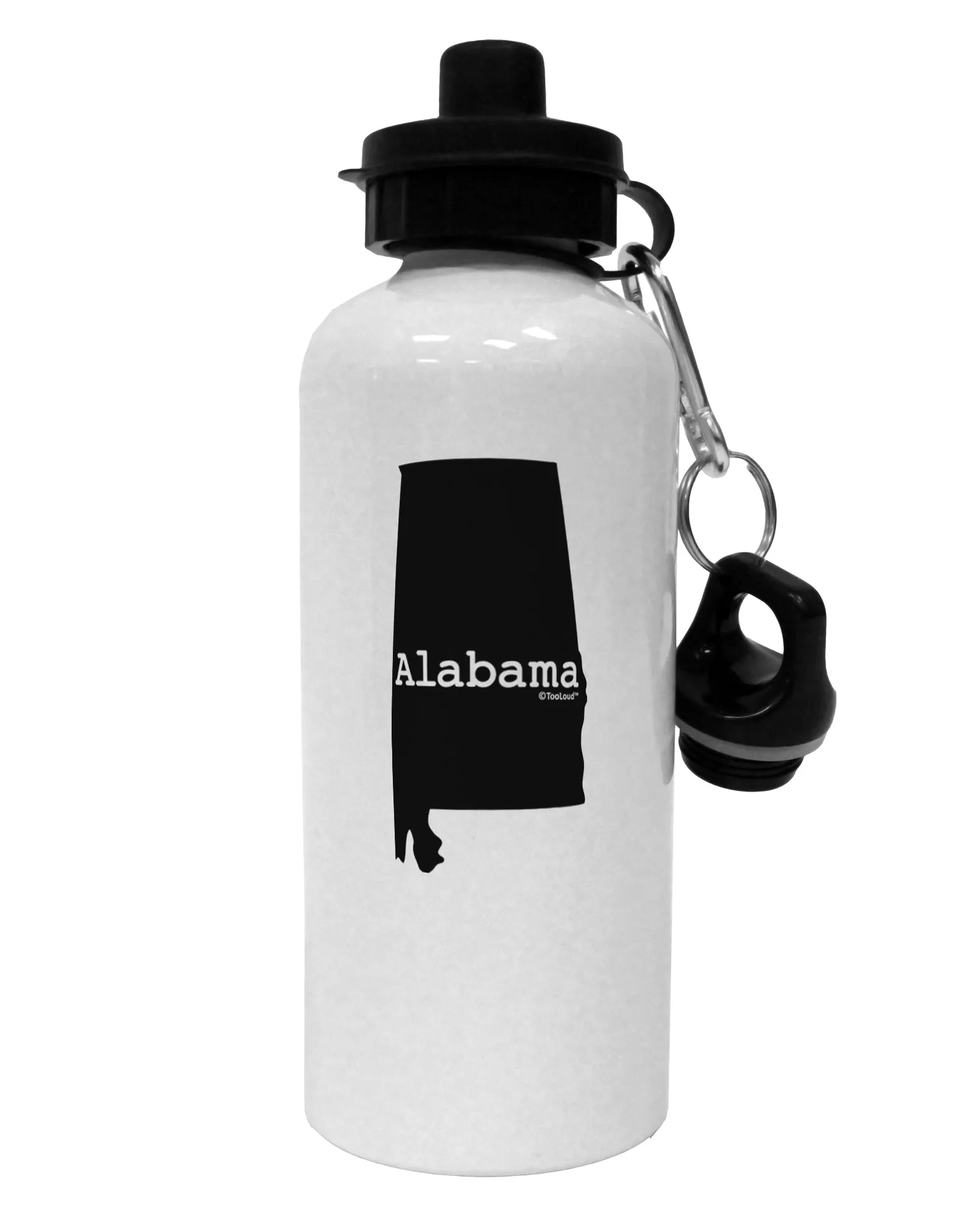 Alabama - United States Shape Aluminum 600ml Water Bottle by TooLoud