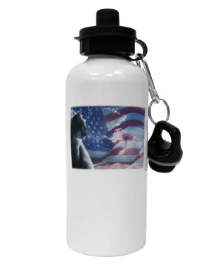 All American Cat Aluminum 600ml Water Bottle by TooLoud