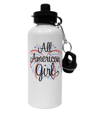 All American Girl - Fireworks and Heart Aluminum 600ml Water Bottle by TooLoud
