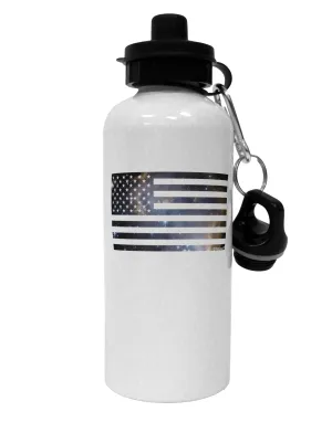 American Flag Galaxy Aluminum 600ml Water Bottle by TooLoud