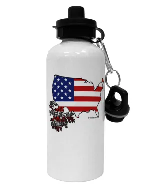 American Roots Design - American Flag Aluminum 600ml Water Bottle by TooLoud