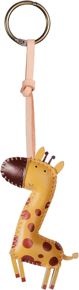 Animal Vegan Leather Charm Keychain - Hand-Sewn Bag Charm for Car Keys, Backpack Decoration, Gift for Women, Men, and Kids