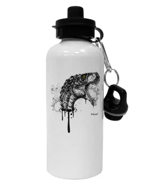 Artistic Ink Style Dinosaur Head Design Aluminum 600ml Water Bottle by TooLoud