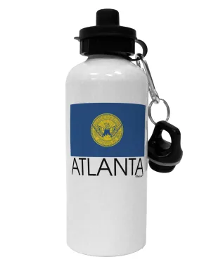 Atlanta Georgia Flag Text Aluminum 600ml Water Bottle by TooLoud