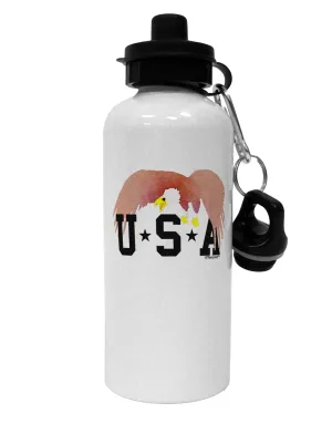 Bald Eagle USA Aluminum 600ml Water Bottle by TooLoud