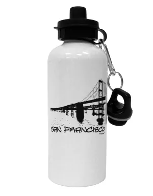 Bay Bridge Cutout Design - San Francisco Aluminum 600ml Water Bottle by TooLoud
