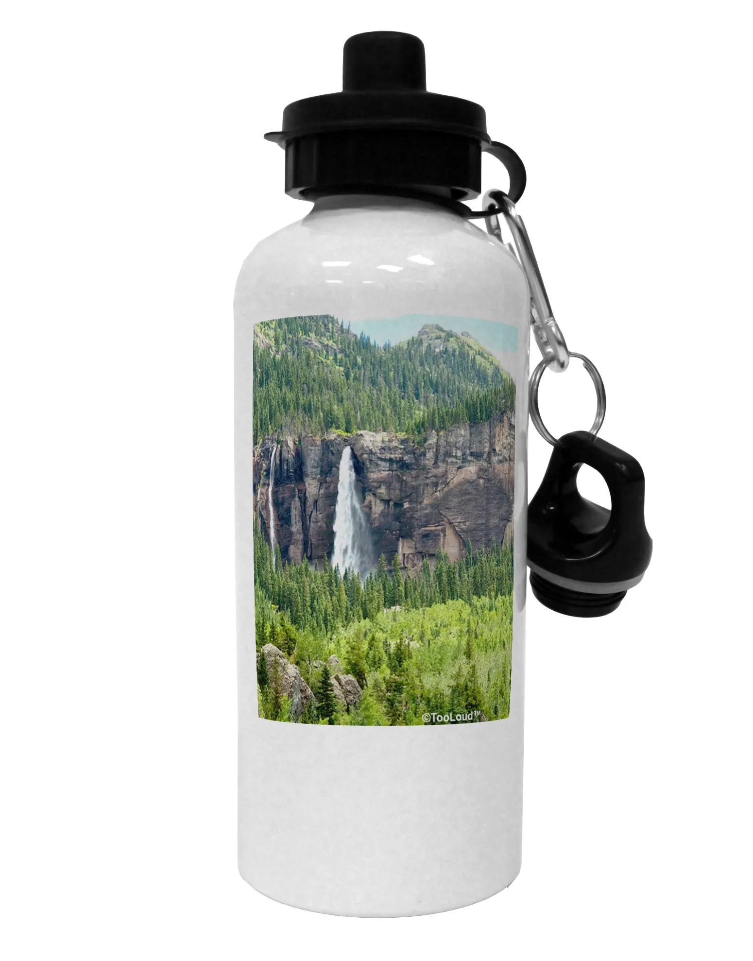 Beautiful Cliffs Nature Aluminum 600ml Water Bottle by TooLoud
