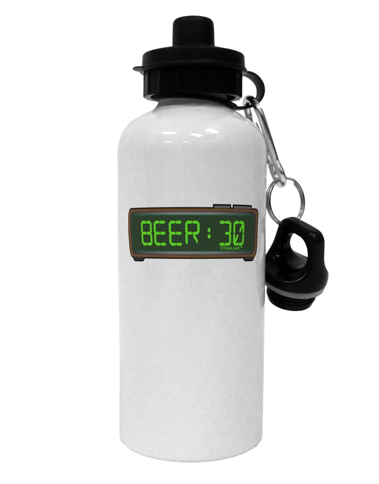 Beer 30 - Digital Clock Aluminum 600ml Water Bottle by TooLoud