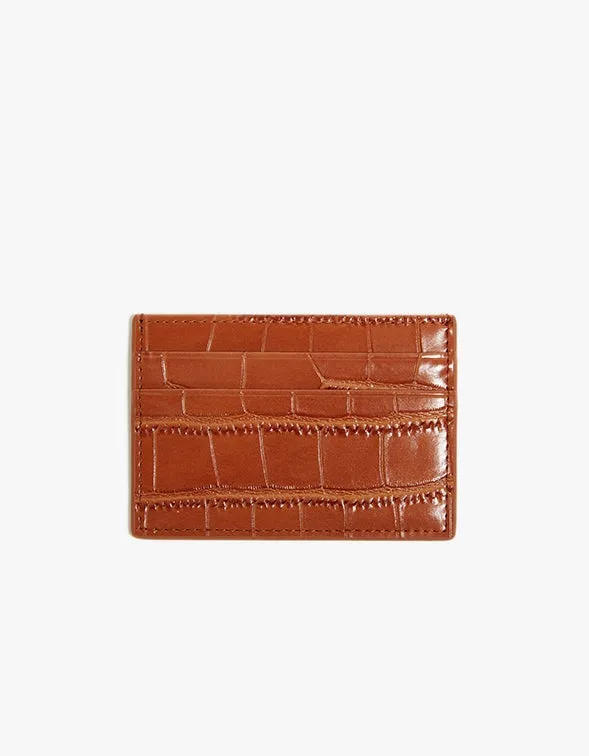 Cali Card Case - Brown Croc