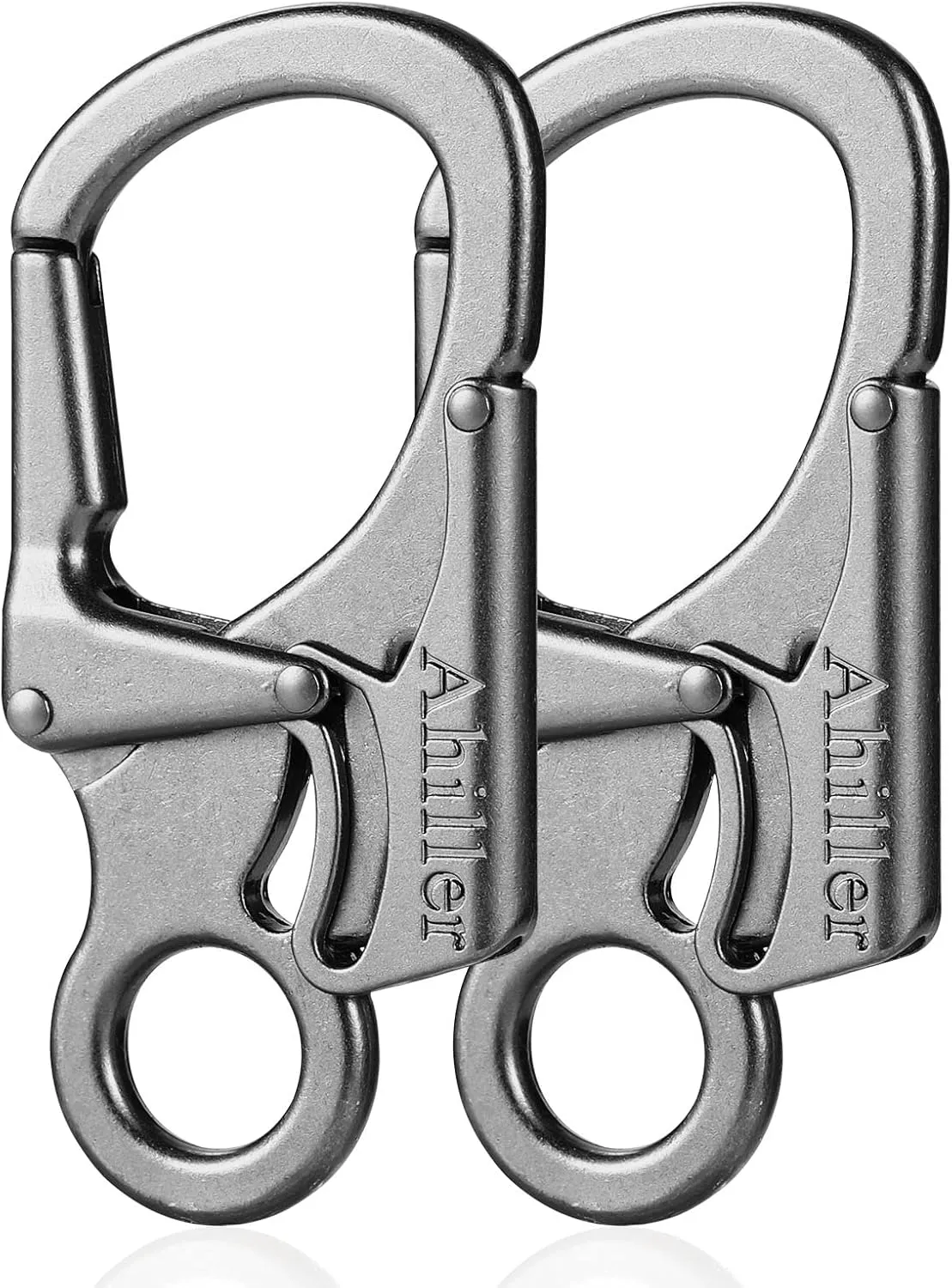 Carabiner Clip, Double Anti-Misopening Locking Design, 2.95'' in Alloy Carabiner Keychain for Outdoor Camping, Key Ring Clip