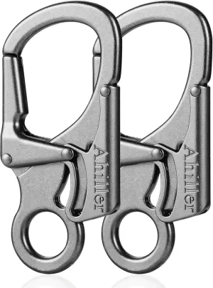 Carabiner Clip, Double Anti-Misopening Locking Design, 2.95'' in Alloy Carabiner Keychain for Outdoor Camping, Key Ring Clip