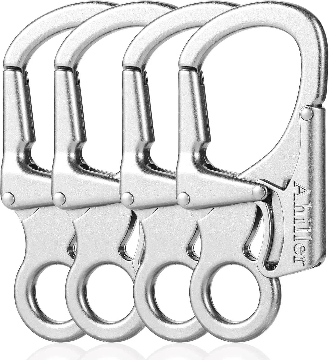 Carabiner Clip, Double Anti-Misopening Locking Design, 2.95'' in Alloy Carabiner Keychain for Outdoor Camping, Key Ring Clip