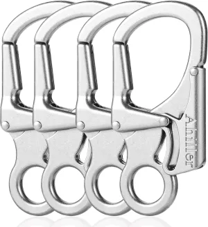 Carabiner Clip, Double Anti-Misopening Locking Design, 2.95'' in Alloy Carabiner Keychain for Outdoor Camping, Key Ring Clip