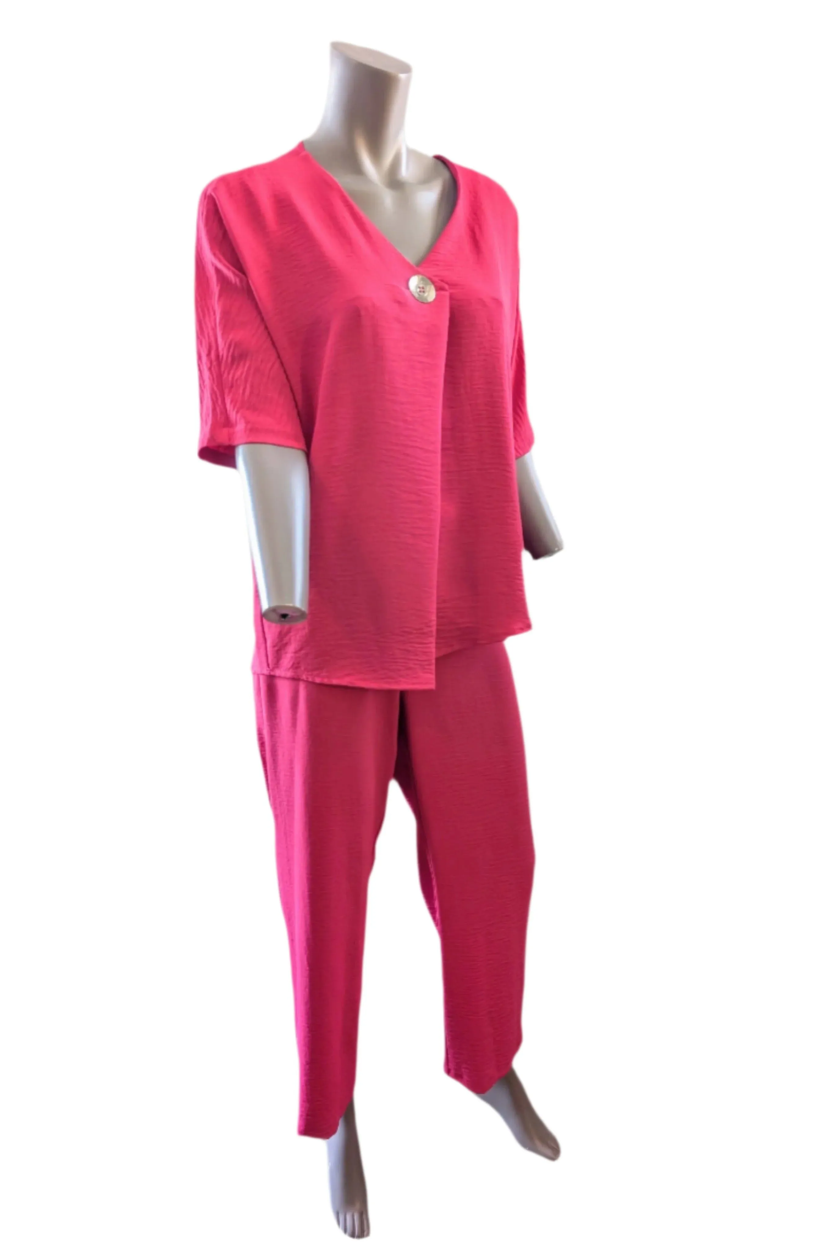 Fuchsia Lightweight Travel Pant  Petite Fit by Lasania --Made in Canada--