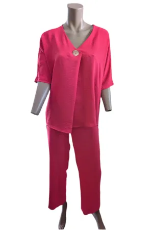 Fuchsia Lightweight Travel Pant  Petite Fit by Lasania --Made in Canada--