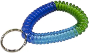 Lucky Line 2 Spiral Wrist Coil with Steel Key Ring, Multi-Color Flexible Wrist Band Key Chain Bracelet, Stretches to 12, Colors Vary, 1 Pack