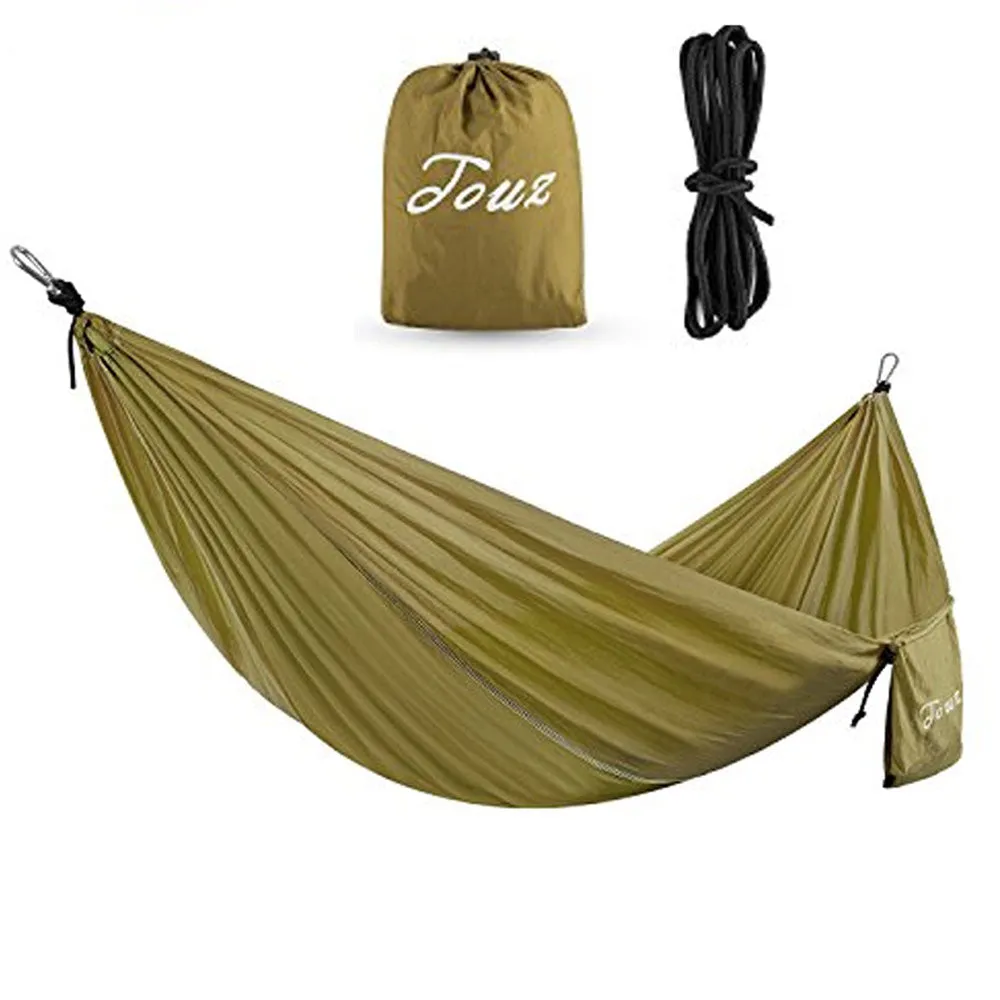 Portable 2 Person Hanging Hammock Rope Swing Fabric Sleeper Bed Garden Camping