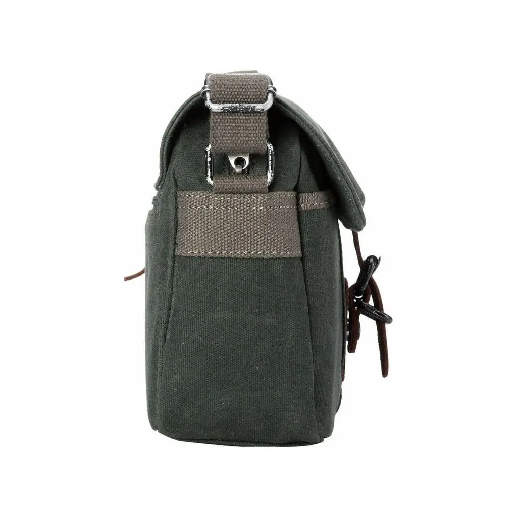 Troop London - Heritage - Canvas Leather Across body Bag, Small Travel Bag