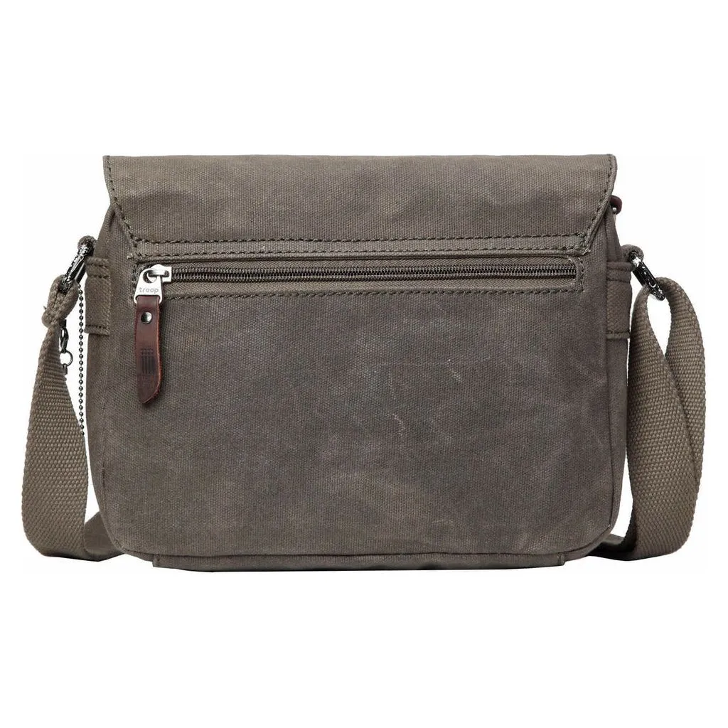 Troop London - Heritage - Canvas Leather Across body Bag, Small Travel Bag