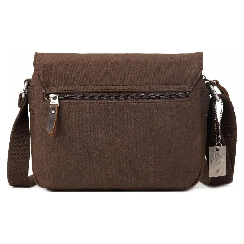 Troop London - Heritage - Canvas Leather Across body Bag, Small Travel Bag