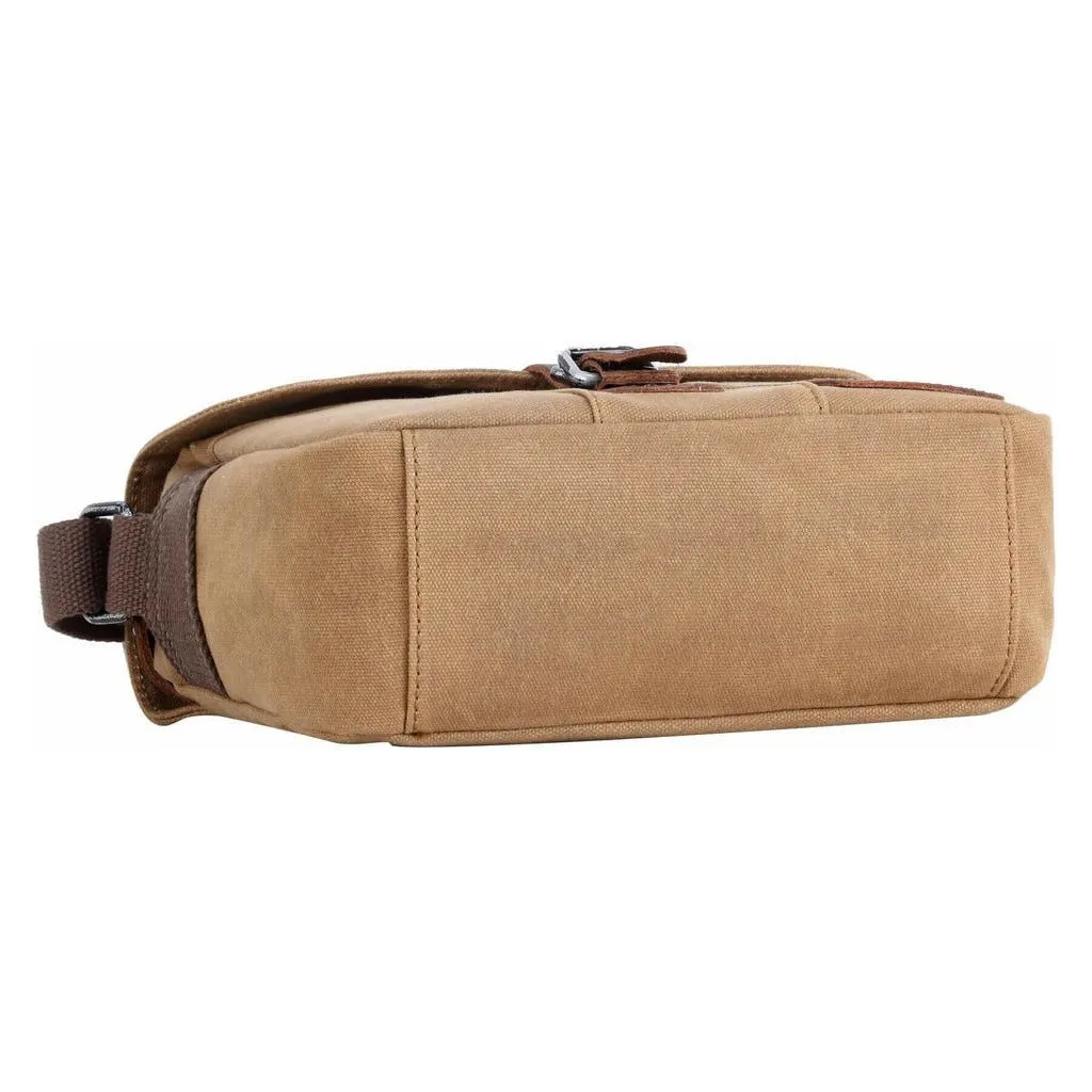 Troop London - Heritage - Canvas Leather Across body Bag, Small Travel Bag
