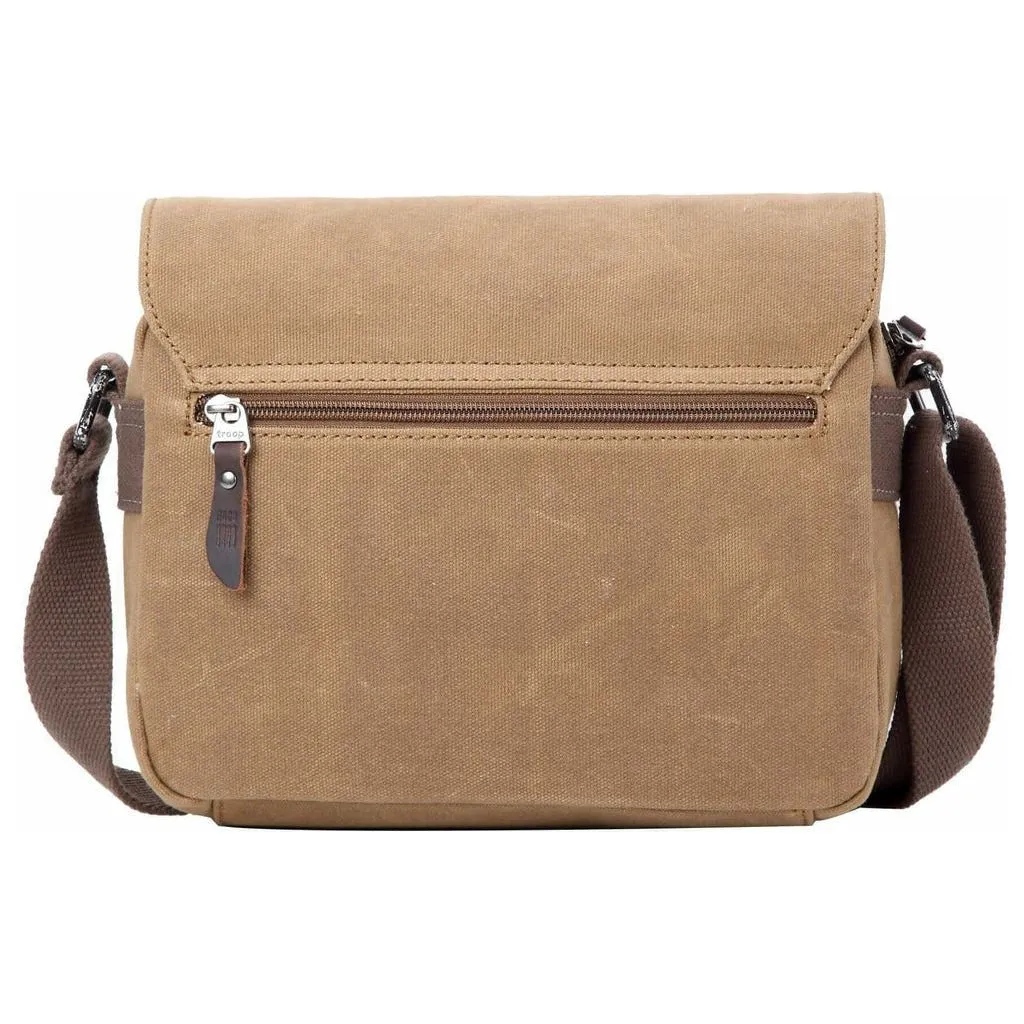 Troop London - Heritage - Canvas Leather Across body Bag, Small Travel Bag