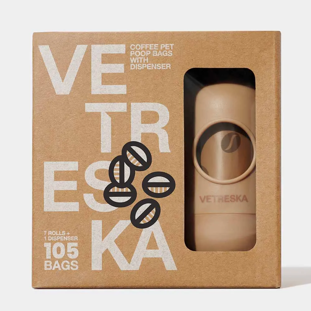 VETRESKA Coffee Dog Poop Bag Dispenser Set