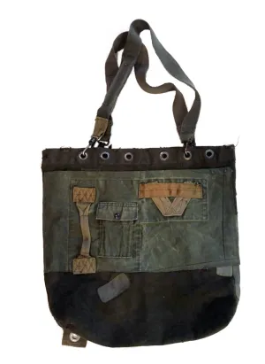 Vintage Denim Shoulder Cargo Bag